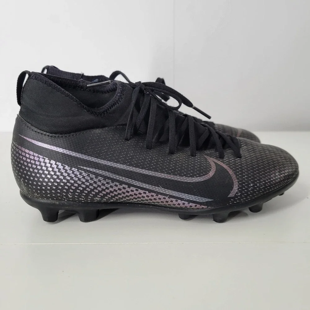Nike‎ 4.5Y Mercurial Superfly 7 Academy MG Black Violet Soccer Cleats AT8150-010